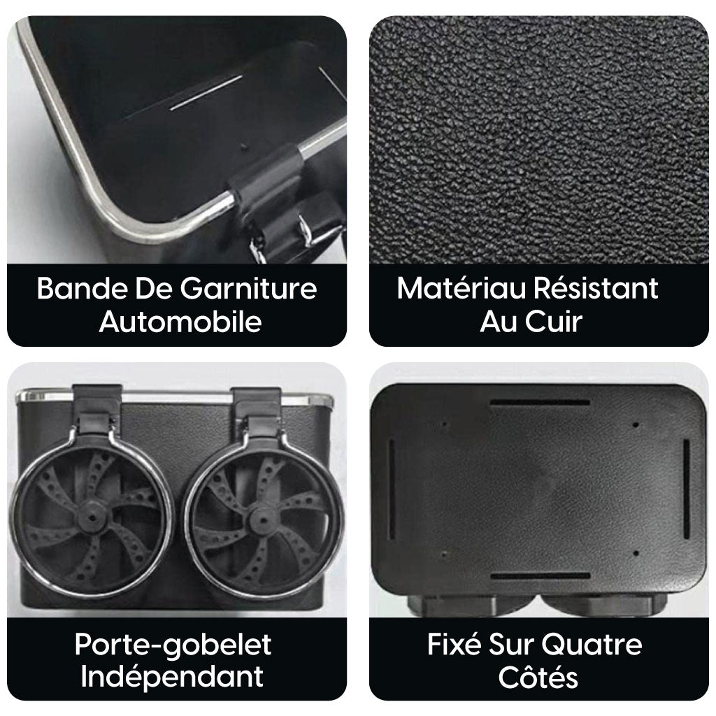 Coffre De Rangement Multifonctionnel Pour Appuie-têtes De Voiture Avec Support De Tasses Et Organisateur Polyvalent