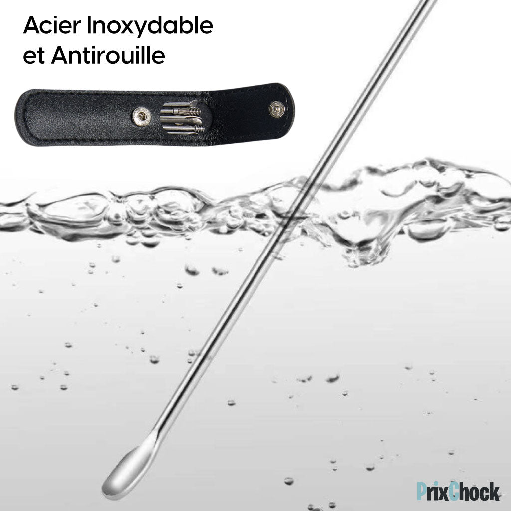 Kit Nettoyeur De Cire D'oreille En Acier Inoxydable – Soin Précis Et Hygiénique Sécurisé Et Durable