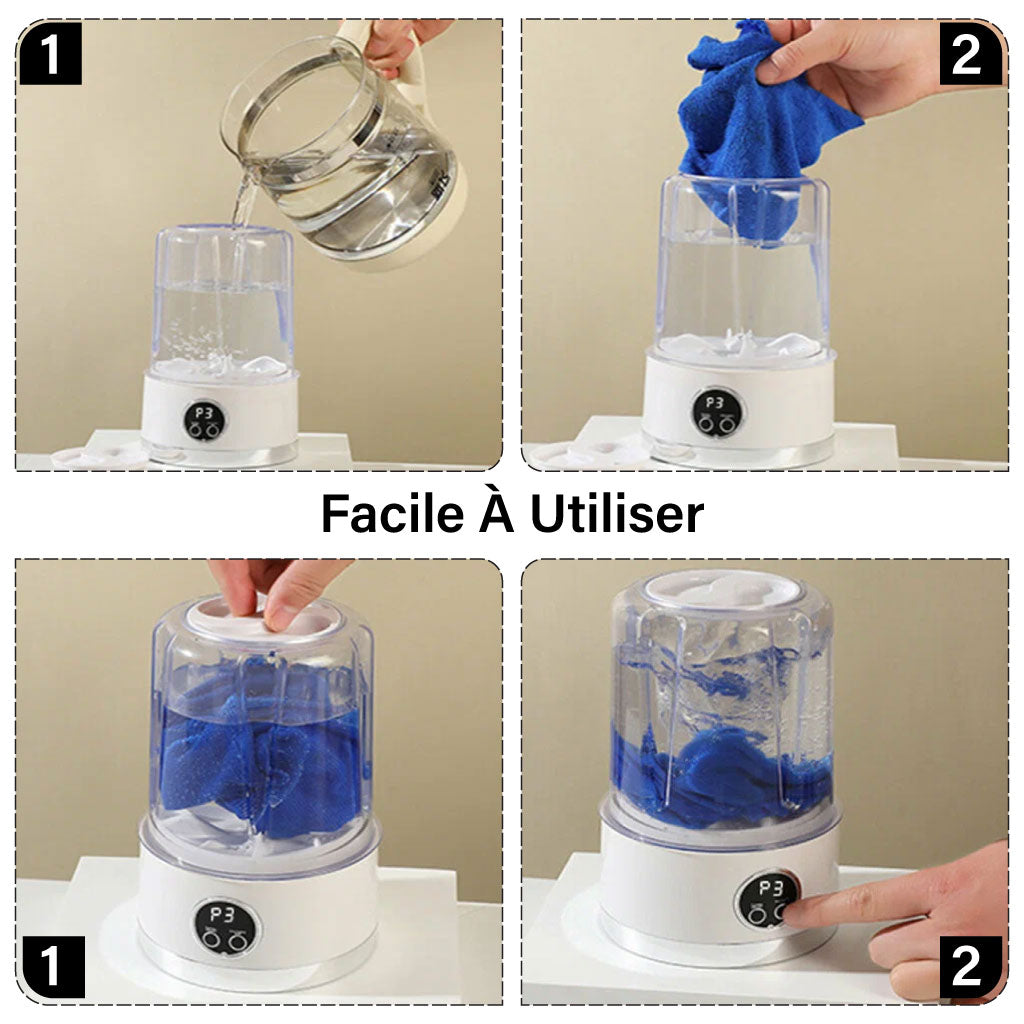 Mini Machine à Laver Intelligente Sans Fil – Compacte, Pratique & Efficace