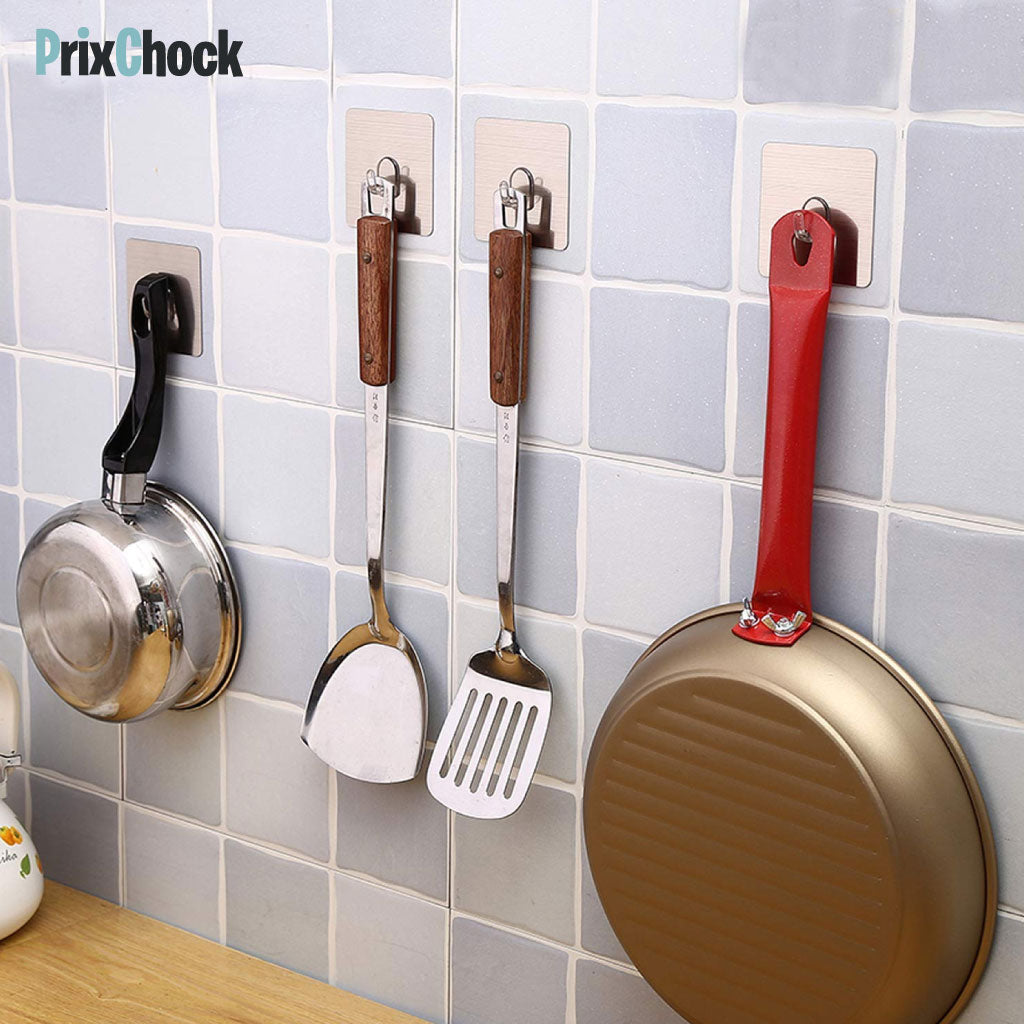 Crochets Muraux Adhésifs Ultra-Résistants – Fixation Sans Clous pour Cuisine, Salle de Bain & Bureau !