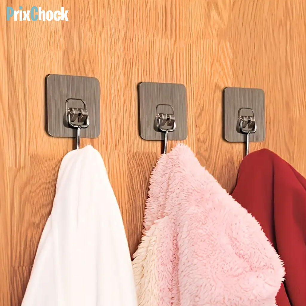 Crochets Muraux Adhésifs Ultra-Résistants – Fixation Sans Clous pour Cuisine, Salle de Bain & Bureau !