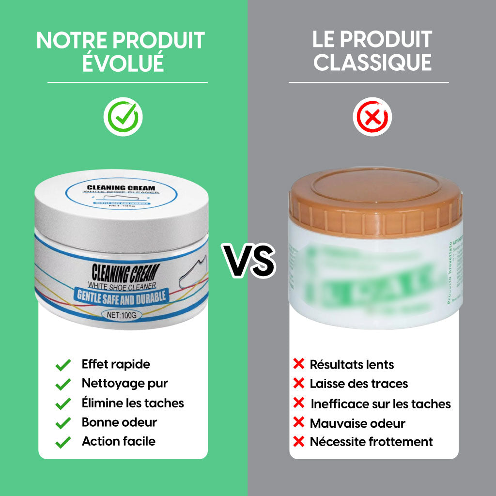 Crème Nettoyante Magique Pour Chaussures Avec Éponge Intégrée