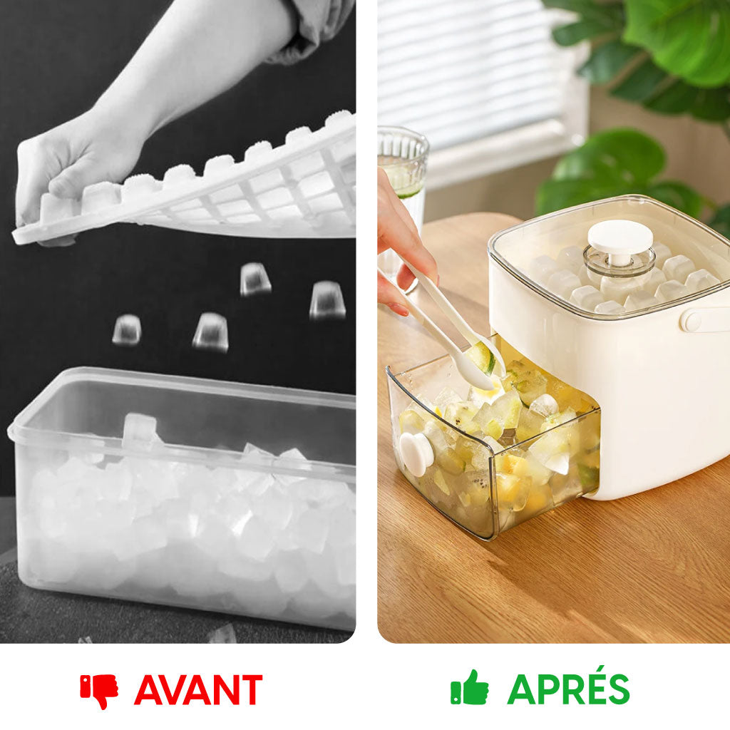 Boîte de Fabrication de Glaçons – Double Couche & Démoulage Facile