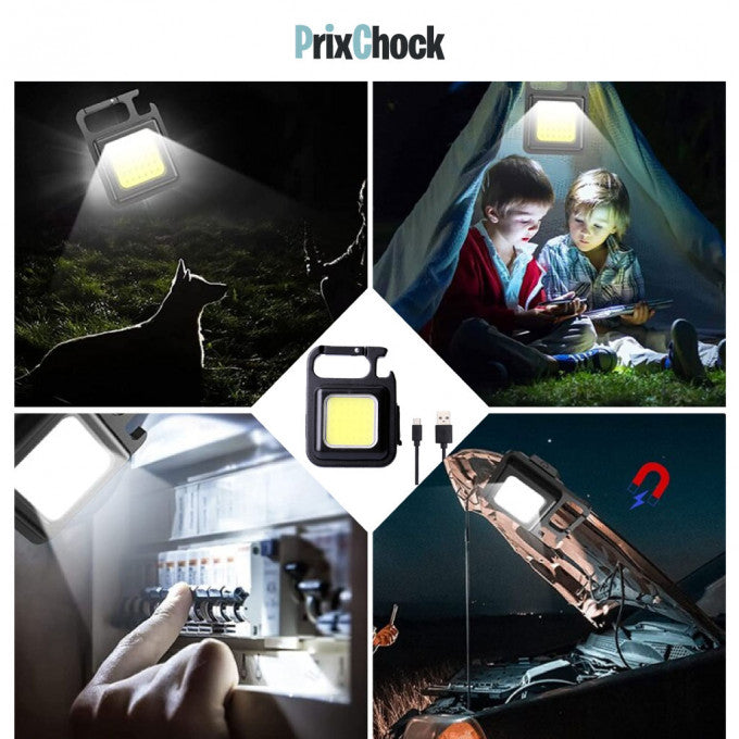 Porte-clés Mini Lampe Led Rechargeable D'inspection Multifonctionnelle Base Magnétique