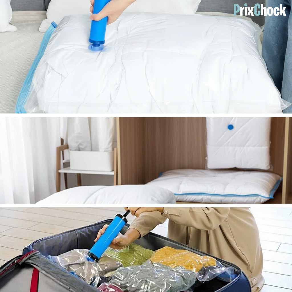 Sacs de Rangement Sous Vide – Gagnez Jusqu’à 75% d’Espace en Quelques Secondes