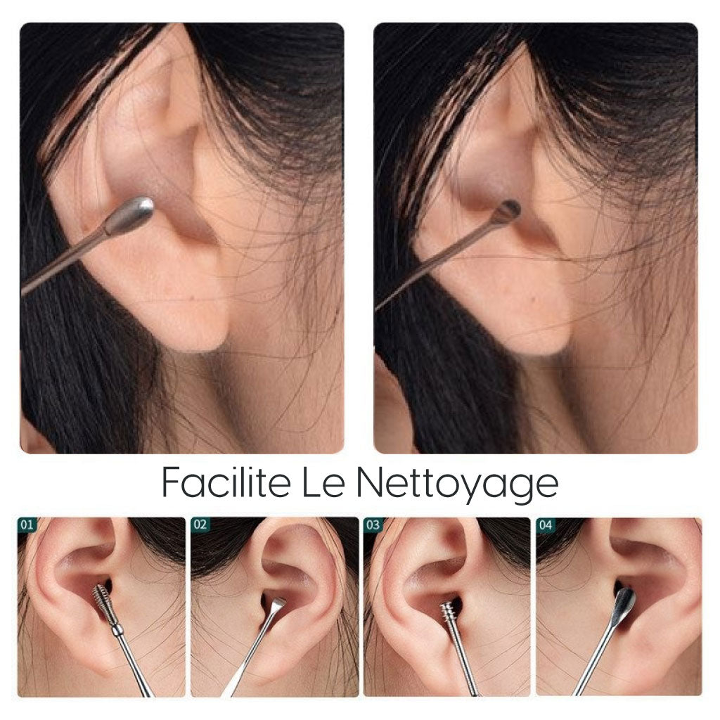 Kit Nettoyeur De Cire D'oreille En Acier Inoxydable – Soin Précis Et Hygiénique Sécurisé Et Durable
