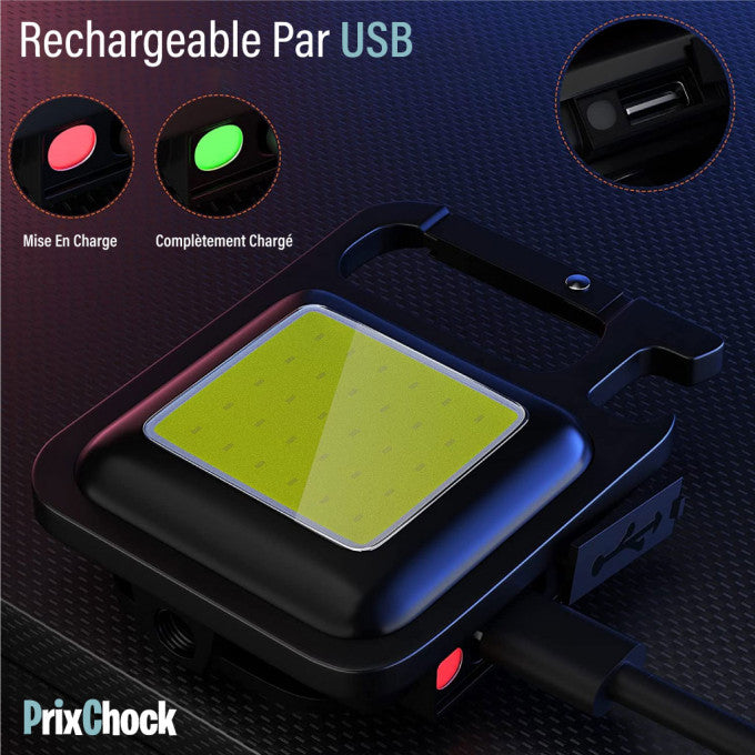 Porte-clés Mini Lampe Led Rechargeable D'inspection Multifonctionnelle Base Magnétique