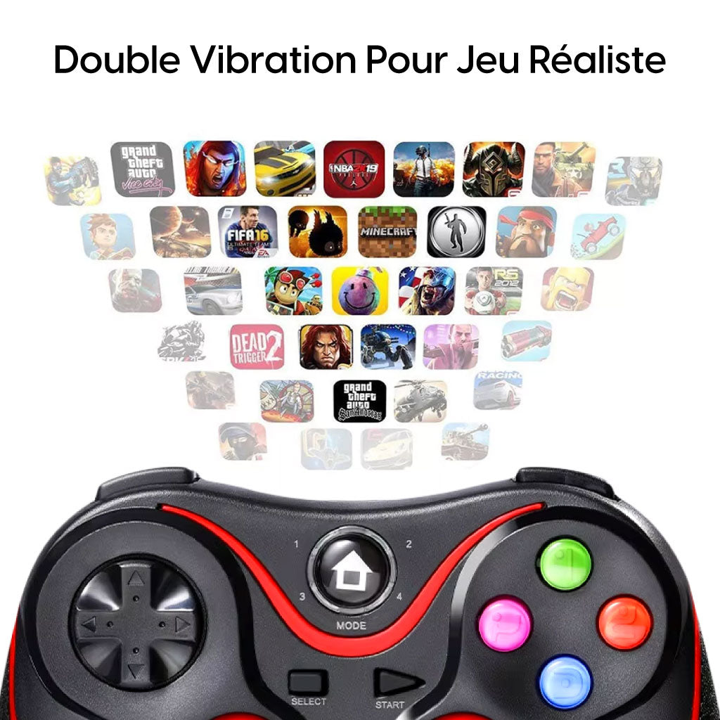 Manette De Jeu Sans Fil Pour Android, Téléphone Portable, Tv Et Ordinateur : Expérience Immersive Avec Double Vibration Et Batterie Rechargeable