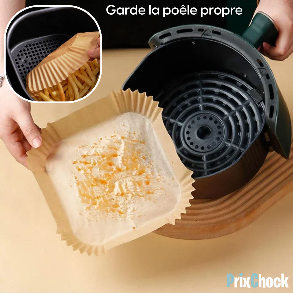 Papier De Cuisson Pour Friteuse À Air Anti-Adhésives, Résistants À L'huile Et À L'eau