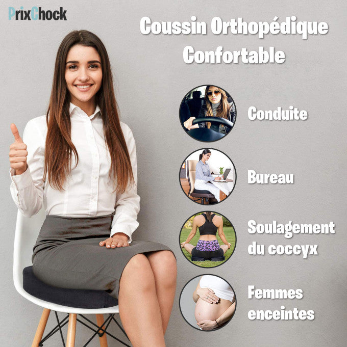 Coussin Orthopédique De Siège Anti-Pression Confortable De Longues Heures D'assise.