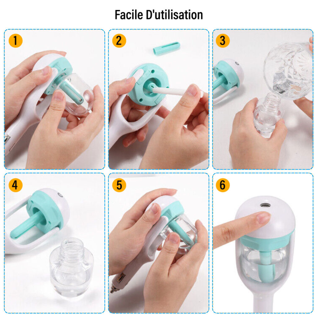 Désodorisant Ultrasonique Portatif D'humidificateur De Brume Fraîche Pour Parfumer La Voiture.
