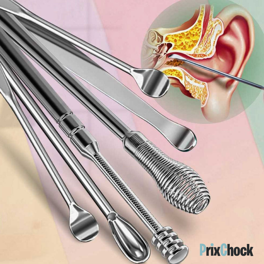 Kit Nettoyeur De Cire D'oreille En Acier Inoxydable – Soin Précis Et Hygiénique Sécurisé Et Durable