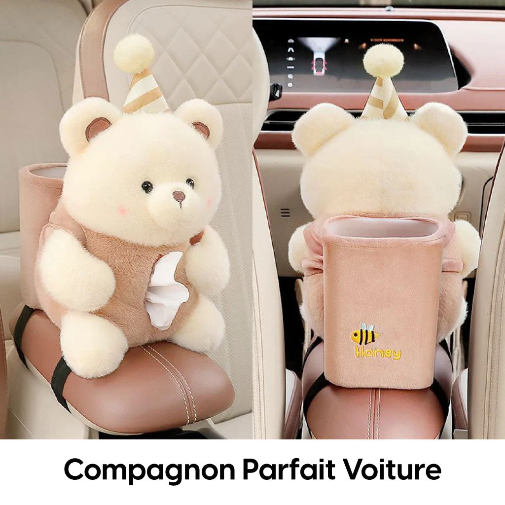 Boîte À Mouchoirs De Voiture Mignonne 2 En 1 Avec Rangement Et Poubelle Multifonctionnelle