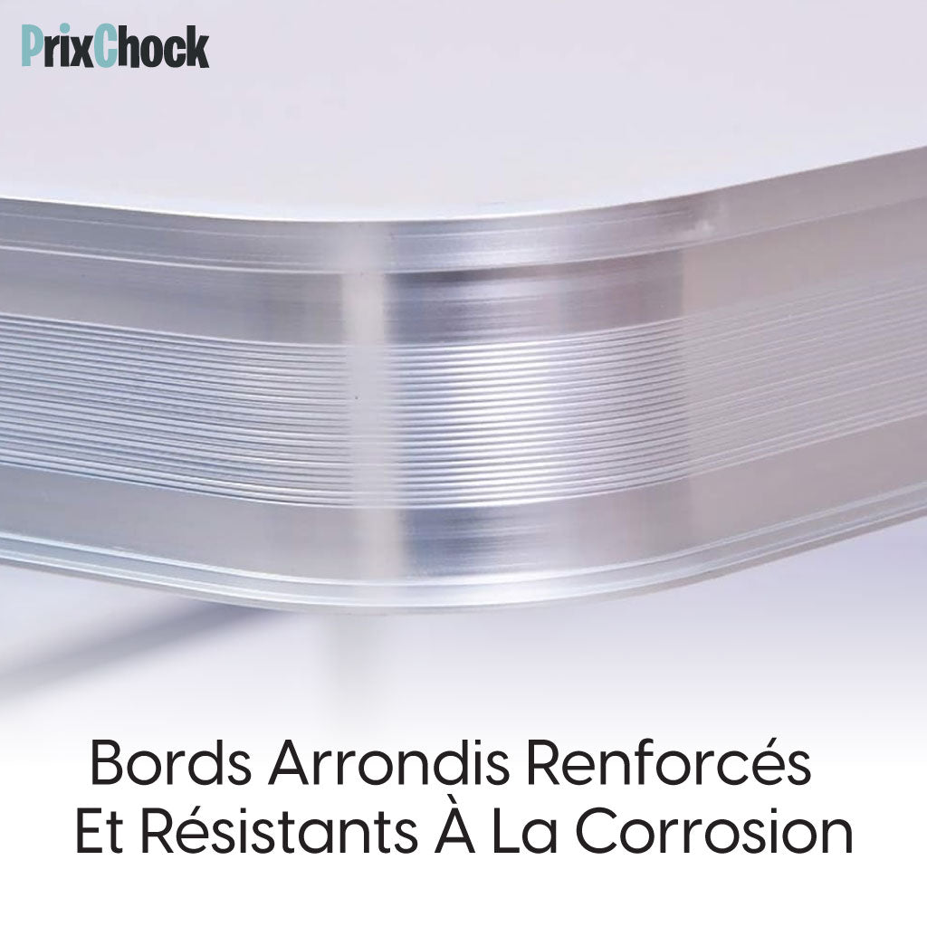 Table Pliante en Aluminium pour Extérieur – 4 Places avec Sièges Intégrés