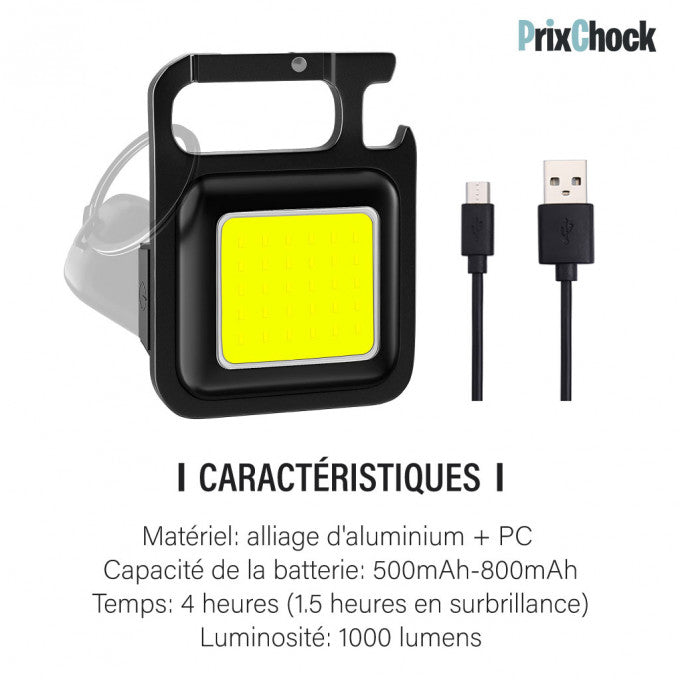 Porte-clés Mini Lampe Led Rechargeable D'inspection Multifonctionnelle Base Magnétique