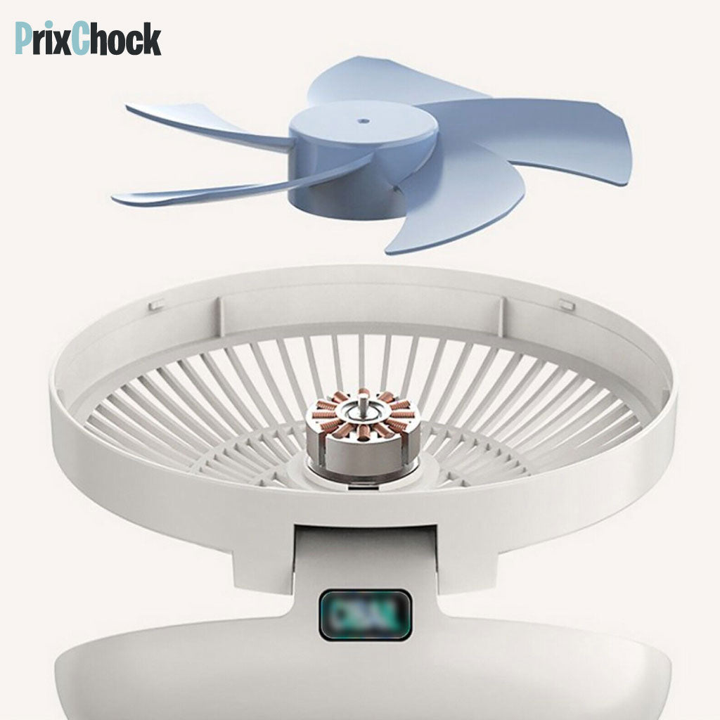 Ventilateur Sans Fil Pliable à Suspension – Fraîcheur Portable et Silencieuse Où Que Vous Soyez !