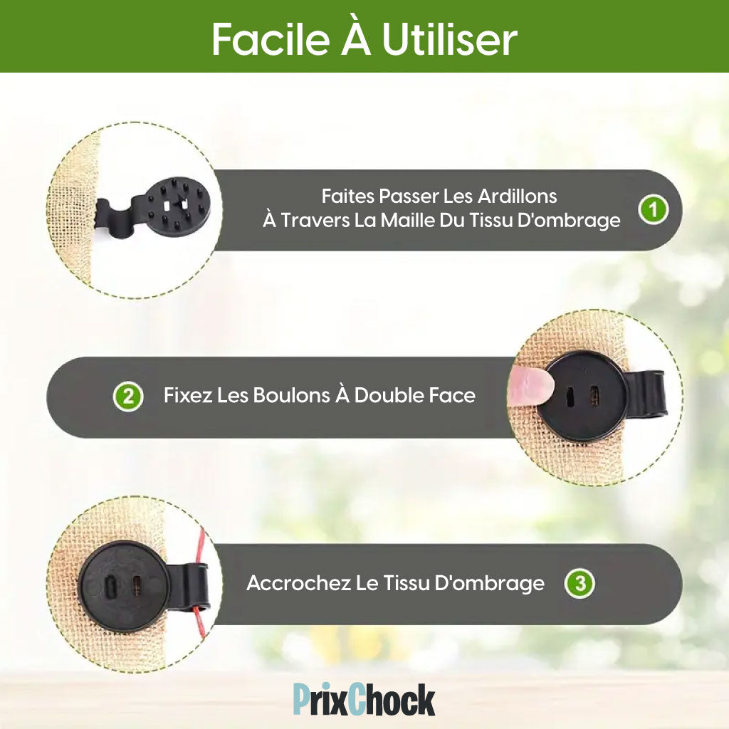 Clips En Plastique Pour Toile D'ombrage De Conception De Trou De Corde Clip De Tissu D'ombrage Détachable Et Léger