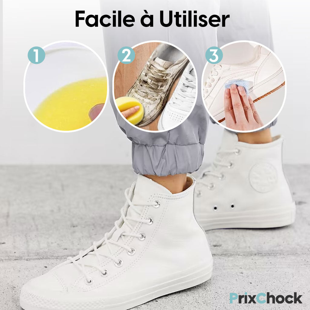 Crème Nettoyante Magique Pour Chaussures Avec Éponge Intégrée