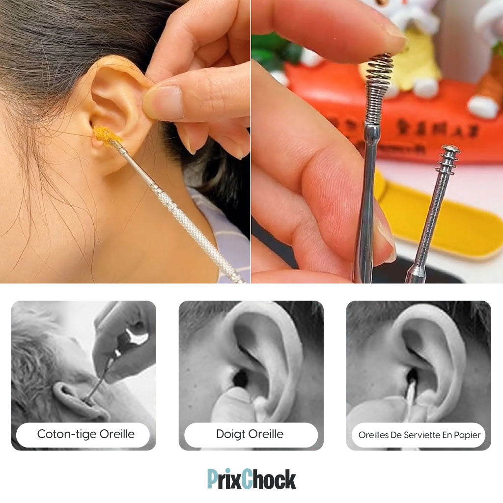 Kit Nettoyeur De Cire D'oreille En Acier Inoxydable – Soin Précis Et Hygiénique Sécurisé Et Durable