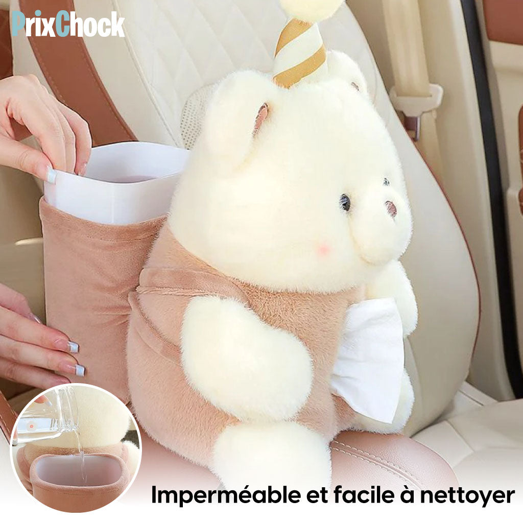 Boîte À Mouchoirs De Voiture Mignonne 2 En 1 Avec Rangement Et Poubelle Multifonctionnelle