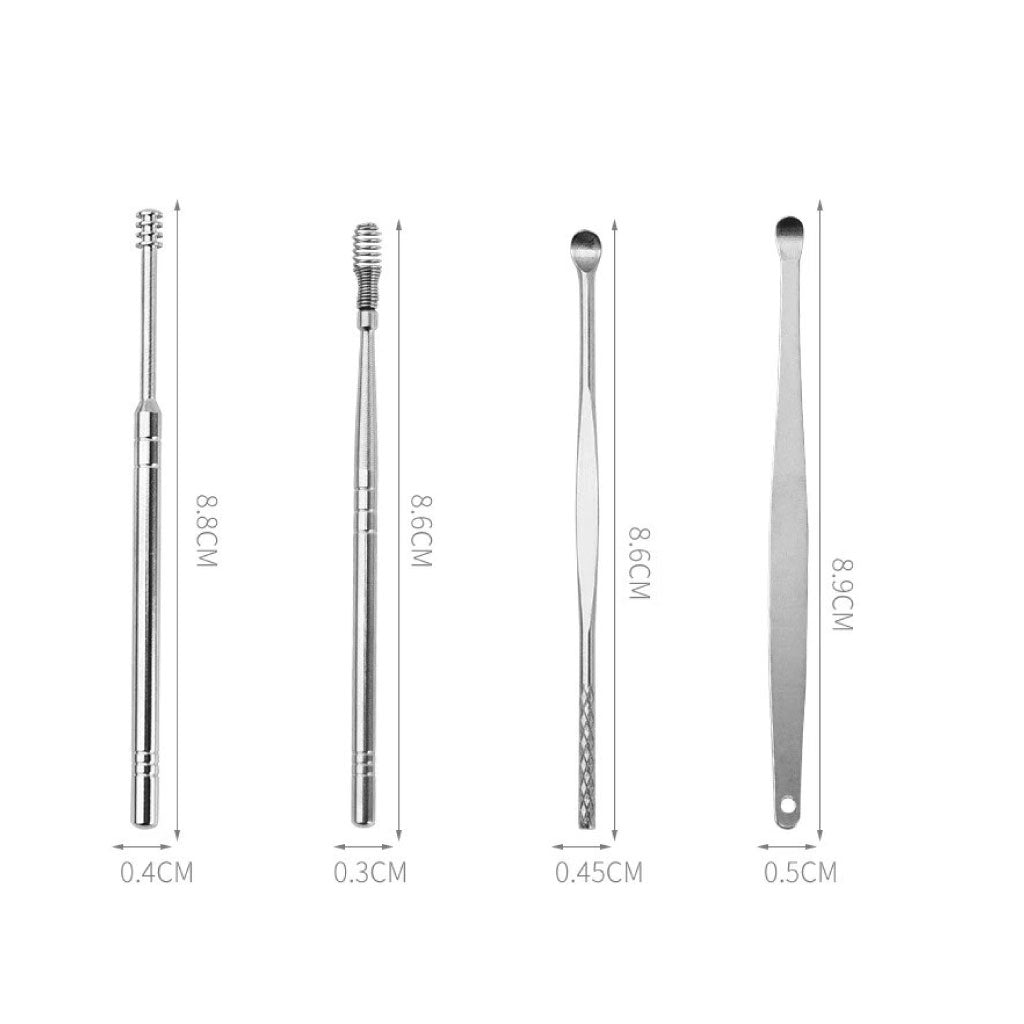 Kit Nettoyeur De Cire D'oreille En Acier Inoxydable – Soin Précis Et Hygiénique Sécurisé Et Durable