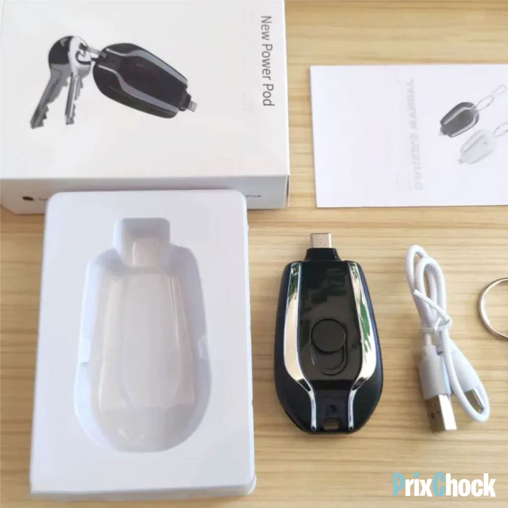 Mini Porte Clé À Chargeur Intégré – Charge Rapide, Toujours À Portée De Main
