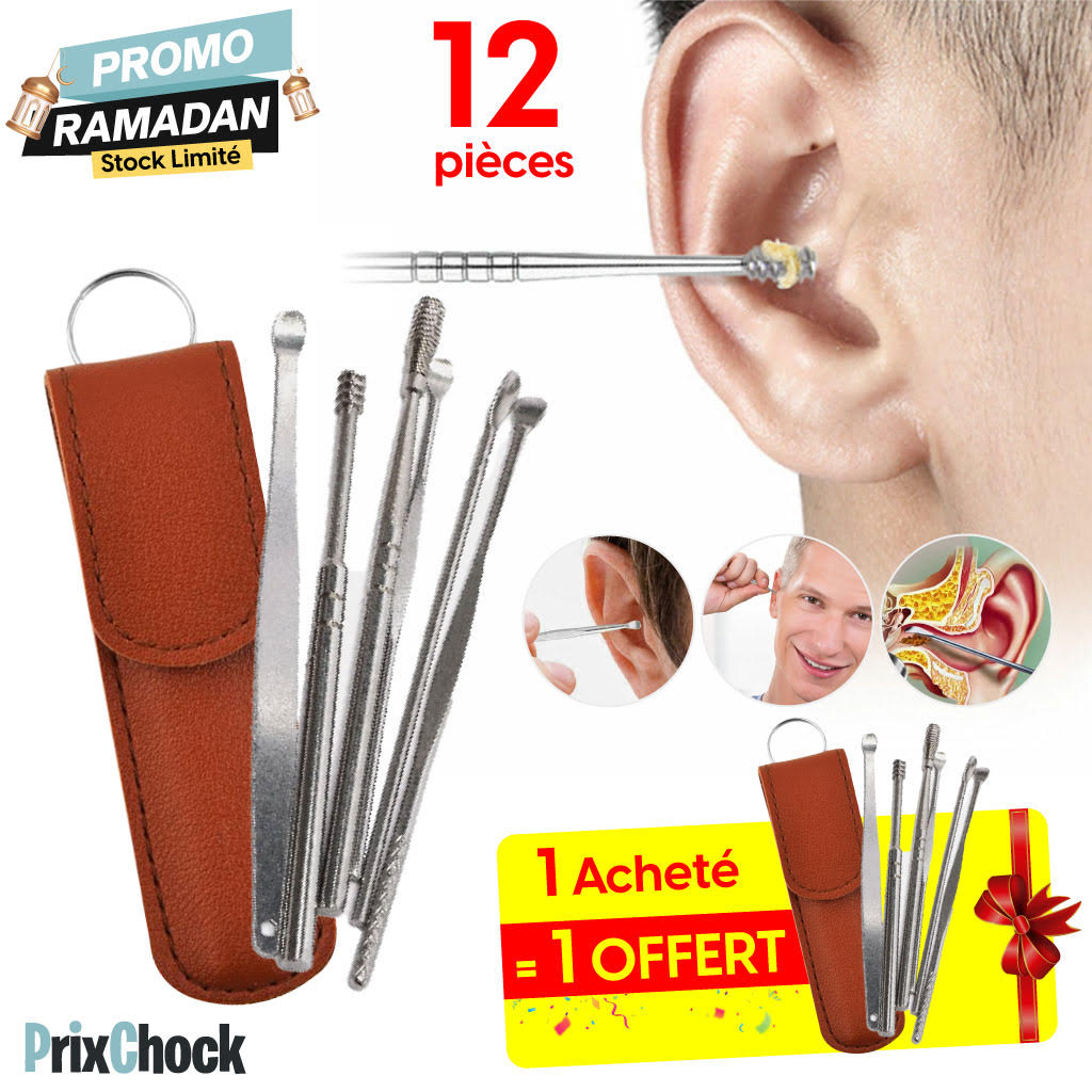 Kit Nettoyeur De Cire D'oreille En Acier Inoxydable – Soin Précis Et Hygiénique Sécurisé Et Durable