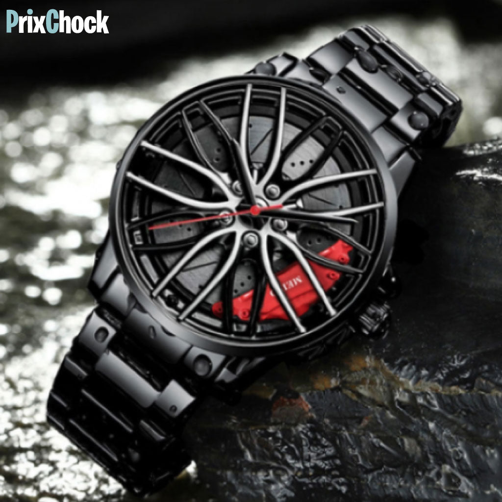 Montre Luxueuse En Forme De Roue Étanche En Acier Inoxydable Pour Hommes