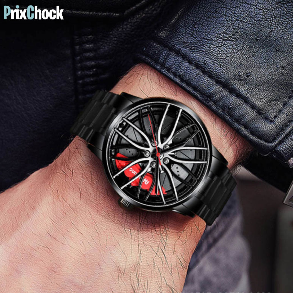 Montre Luxueuse En Forme De Roue Étanche En Acier Inoxydable Pour Hommes