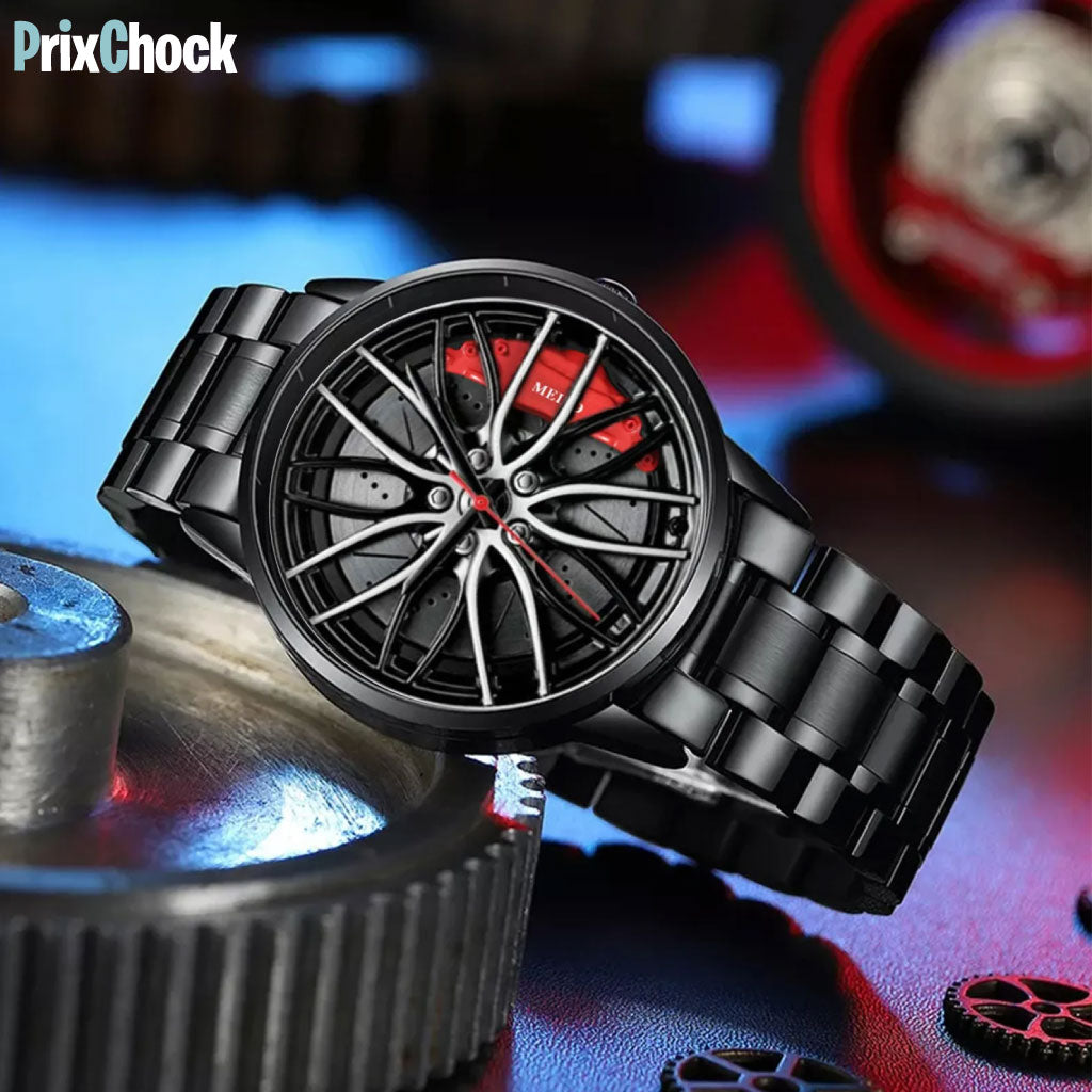 Montre Luxueuse En Forme De Roue Étanche En Acier Inoxydable Pour Hommes