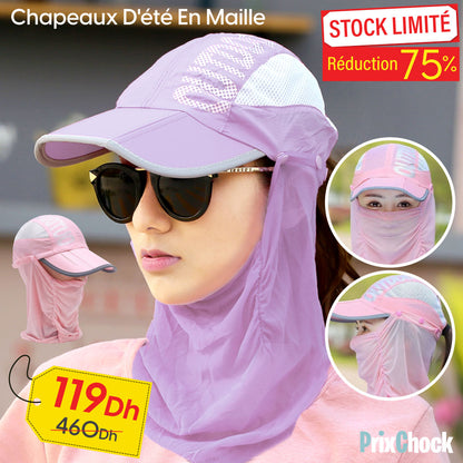 Chapeau De Soleil Anti-uv Léger Et Respirant Avec Protection Visage Et Cou – Protection Totale Contre Le Soleil