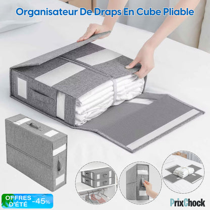 Organisateurs Des vêtements Et Draps De Lit Pliable Avec Fermeture Éclair Pour Le Rangement Des Couvertures Et Couettes