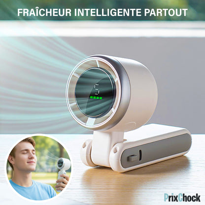 Ventilateur Portable Compact – Affichage Digital Et Format Rabattable