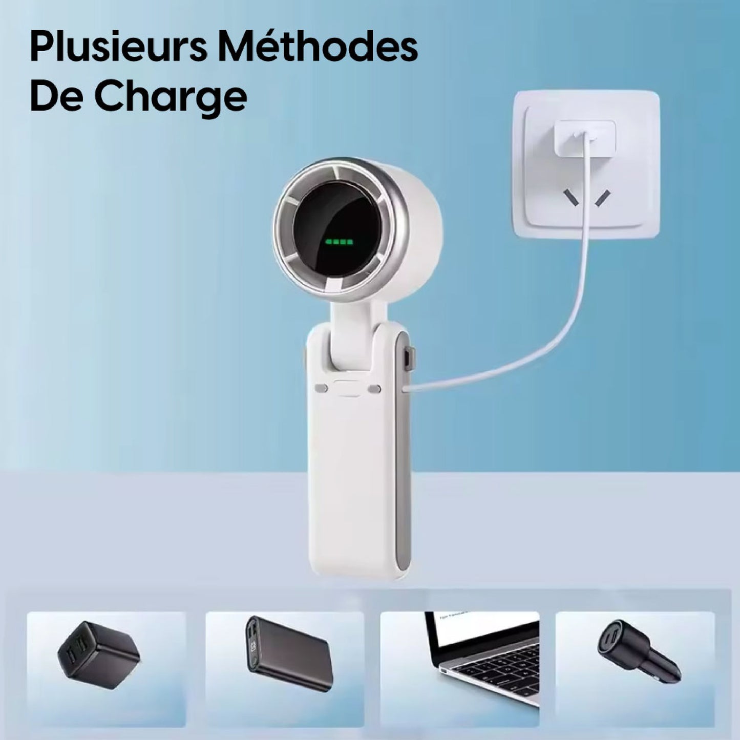 Ventilateur Portable Compact – Affichage Digital Et Format Rabattable