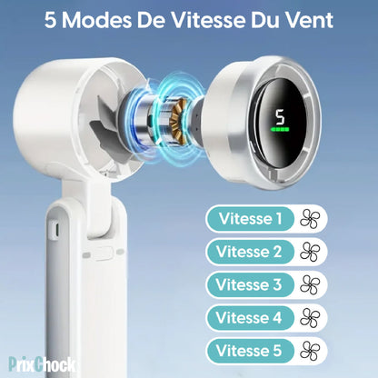 Ventilateur Portable Compact – Affichage Digital Et Format Rabattable