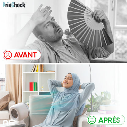 Ventilateur Portable Compact – Affichage Digital Et Format Rabattable