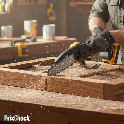 Mini Tronçonneuse Électrique Portable – Puissante, Compacte & Rechargeable