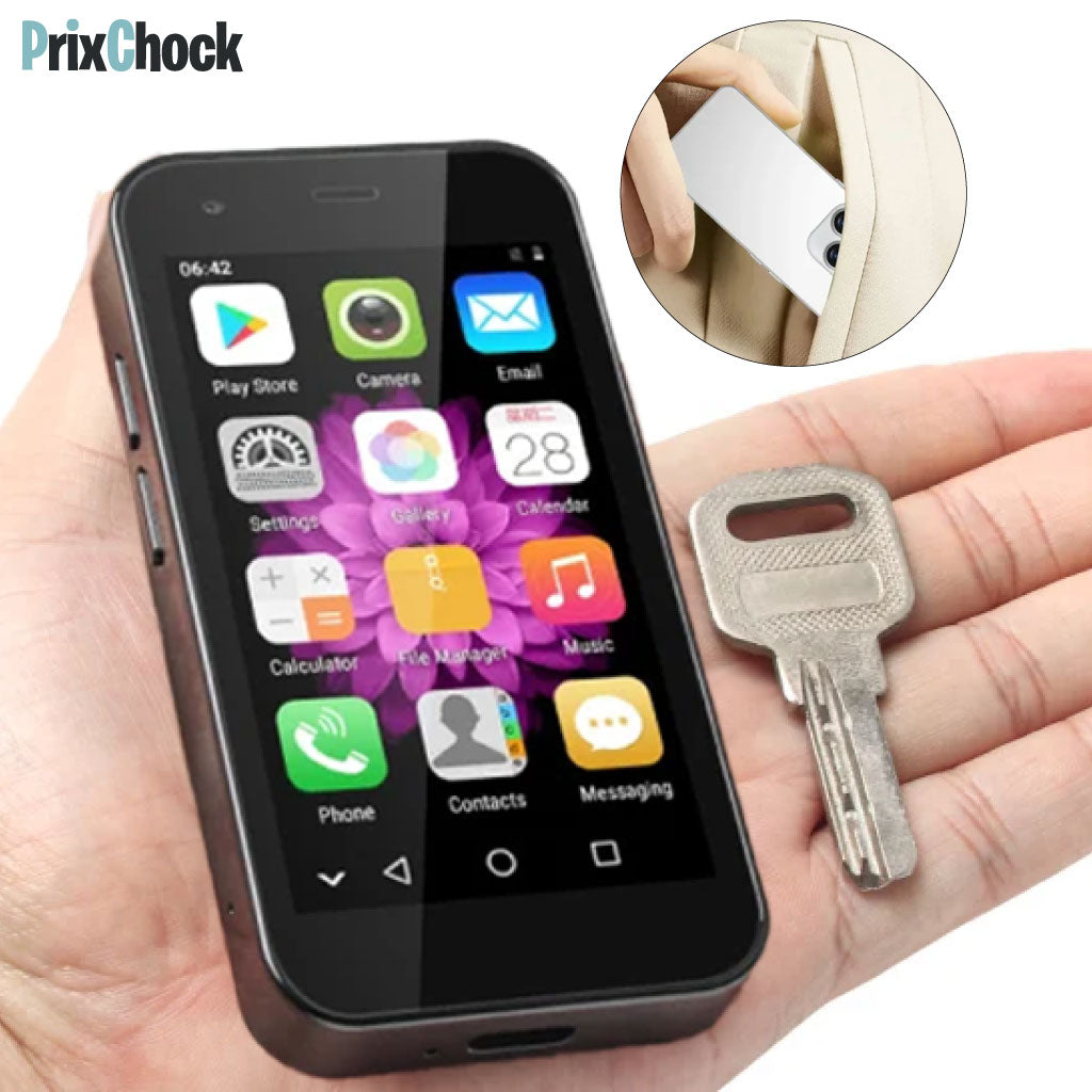 Mini Smartphone Inspiration iPhone – Design Stylé & Format Ultra-Pratique