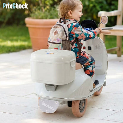 Moto Vespa Électrique pour Enfants– Accélérateur + Bluetooth + Lumières