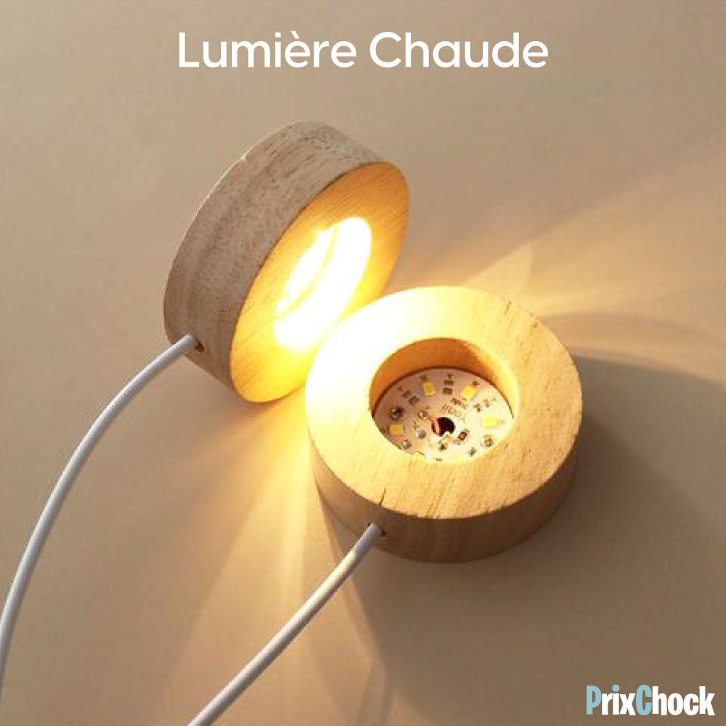 Boule De Cristal Sculptée En 3D Avec Lumière LED Et Support D'éclairage