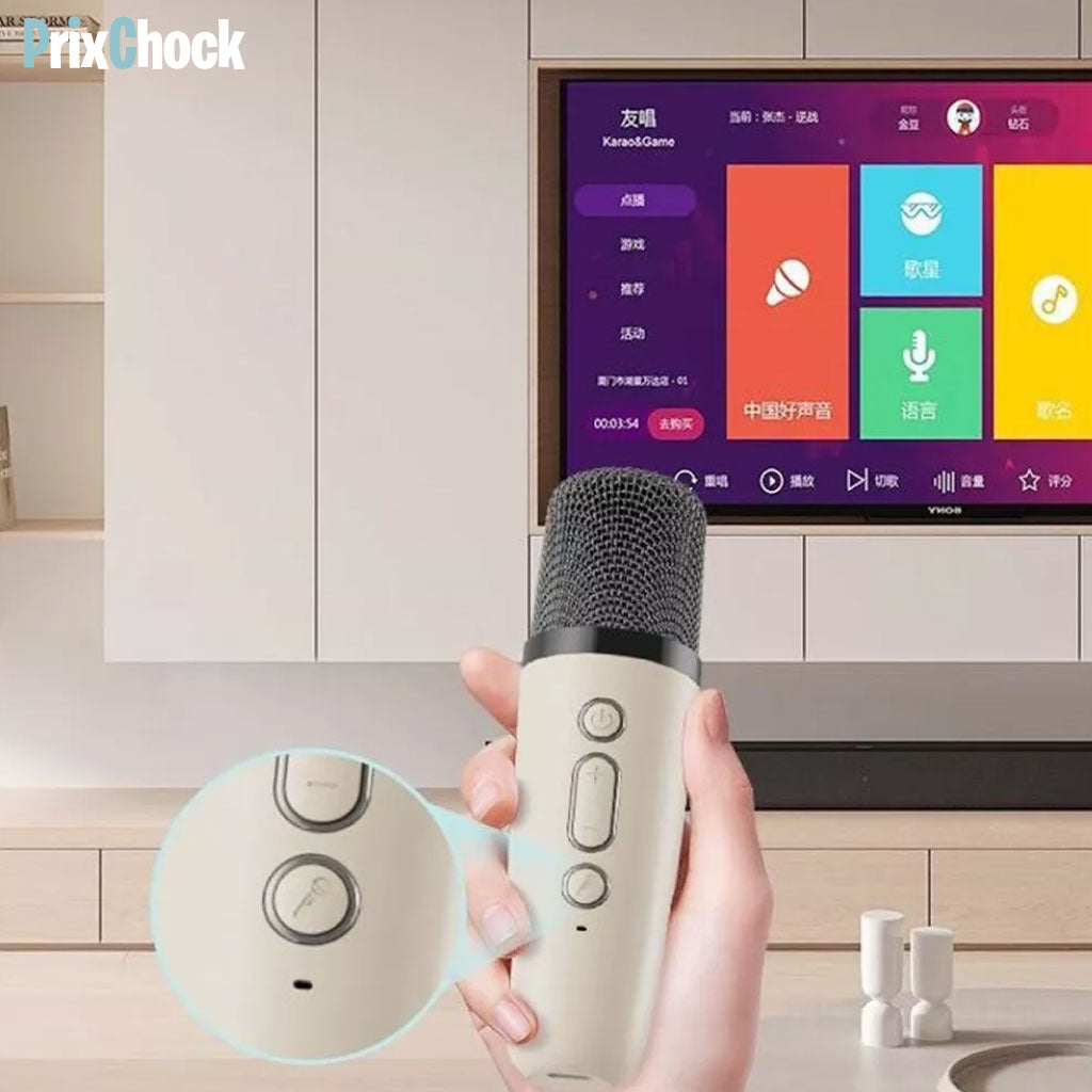 Karaoké Portable Sans Fil avec 2 Micros – L’Ambiance à Emporter Partout !