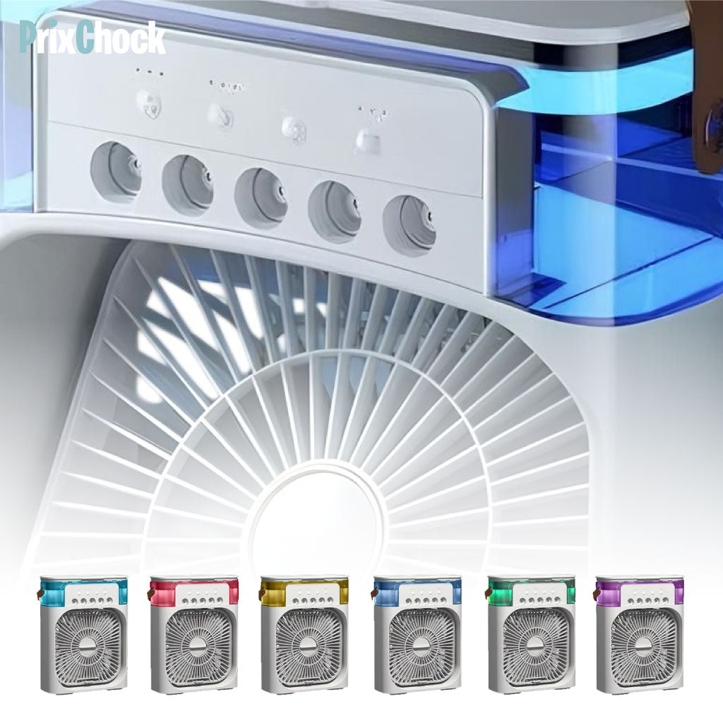 Mini Refroidisseur D’air Portable À Glaçons À 3 Vitesses avec LED intégré.