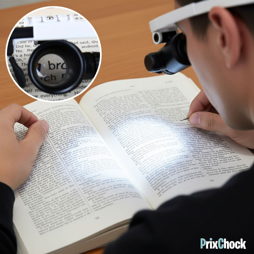 Lunettes Loupe Professionnelles à LED – Vision Précise pour Travaux de Détail