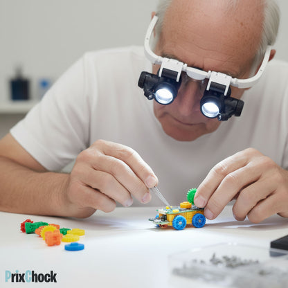 Lunettes Loupe Professionnelles à LED – Vision Précise pour Travaux de Détail