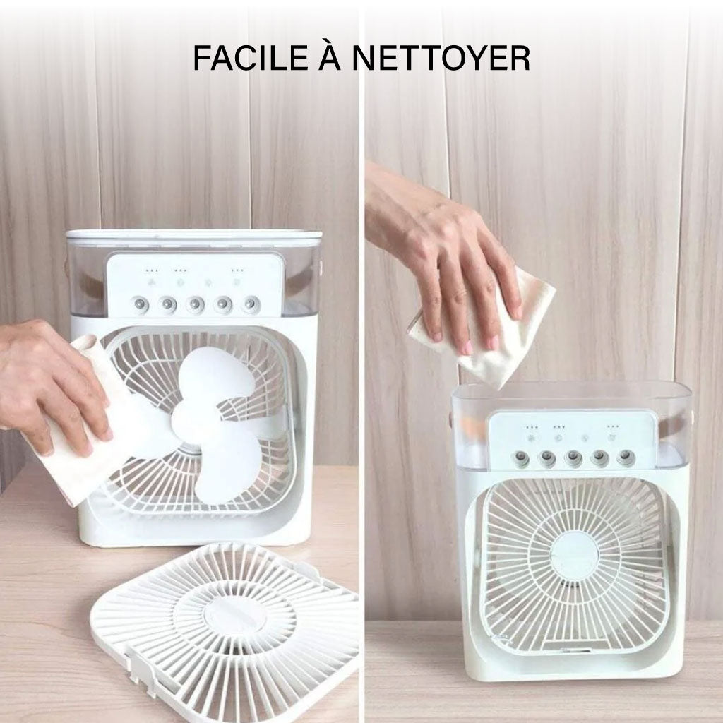 Mini Refroidisseur D’air Portable À Glaçons À 3 Vitesses avec LED intégré.