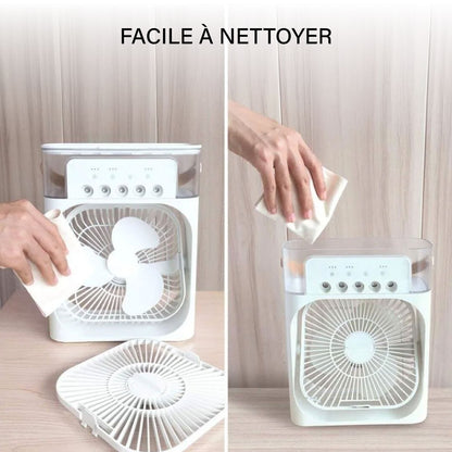 Mini Refroidisseur D’air Portable À Glaçons À 3 Vitesses avec LED intégré.