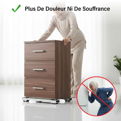 Kit de Déplacement pour Meubles – Barre + Roulettes