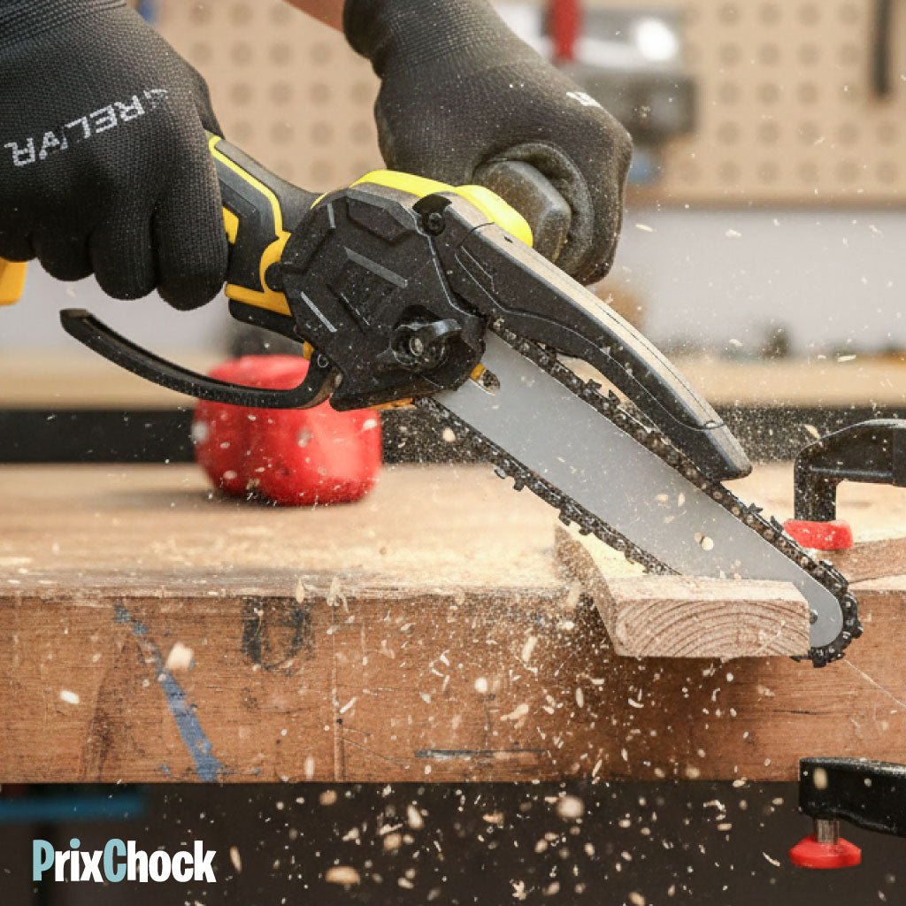 Mini Tronçonneuse Électrique Portable – Puissante, Compacte & Rechargeable