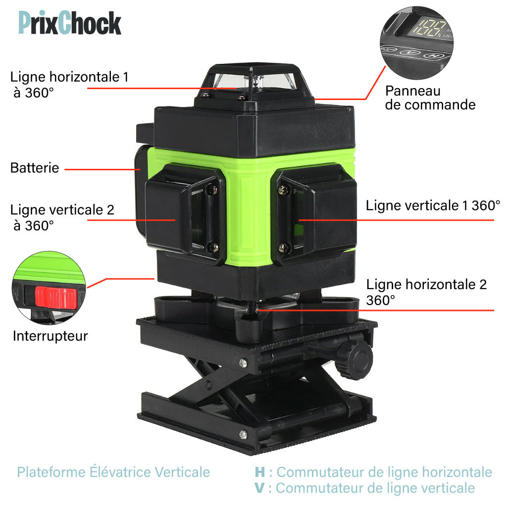 Niveau Laser Multifonction Haute Précision – Alignement Rapide & Professionnel