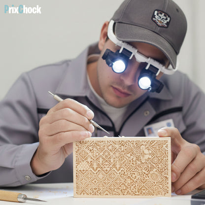 Lunettes Loupe Professionnelles à LED – Vision Précise pour Travaux de Détail